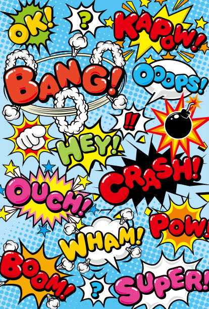 美国漫画风格的背景材料图片下载