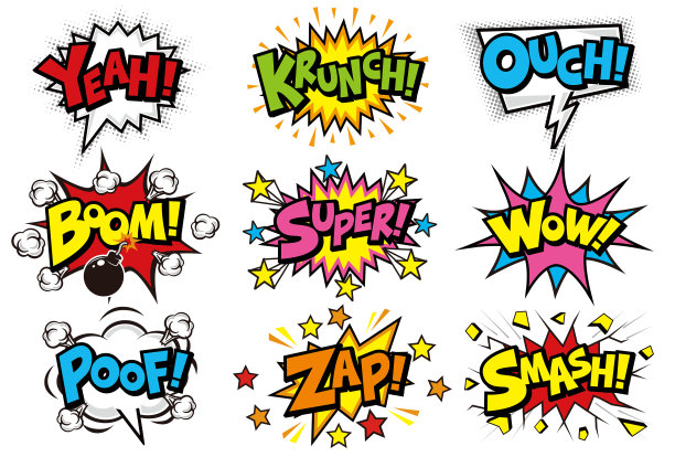 美国漫画风格的气球材料图片下载