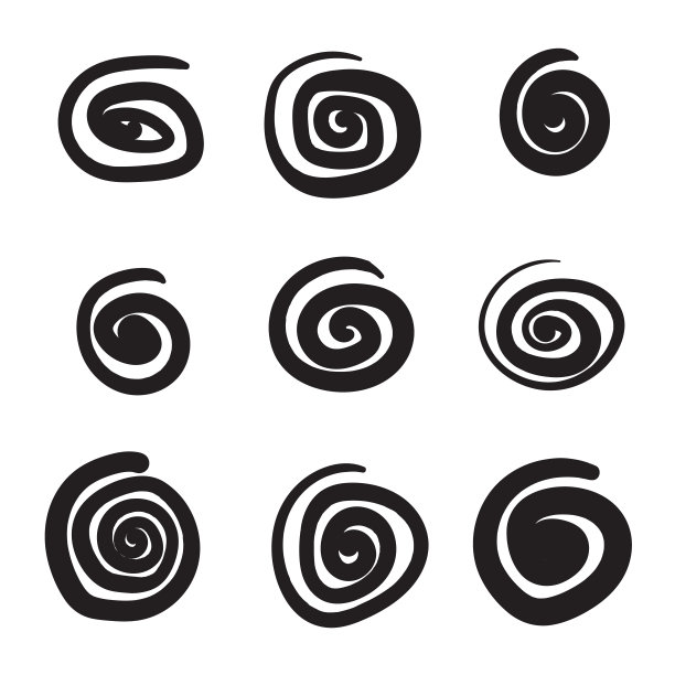 螺旋图标，漩涡波浪符号，漩涡剪影，漩涡符号图片下载