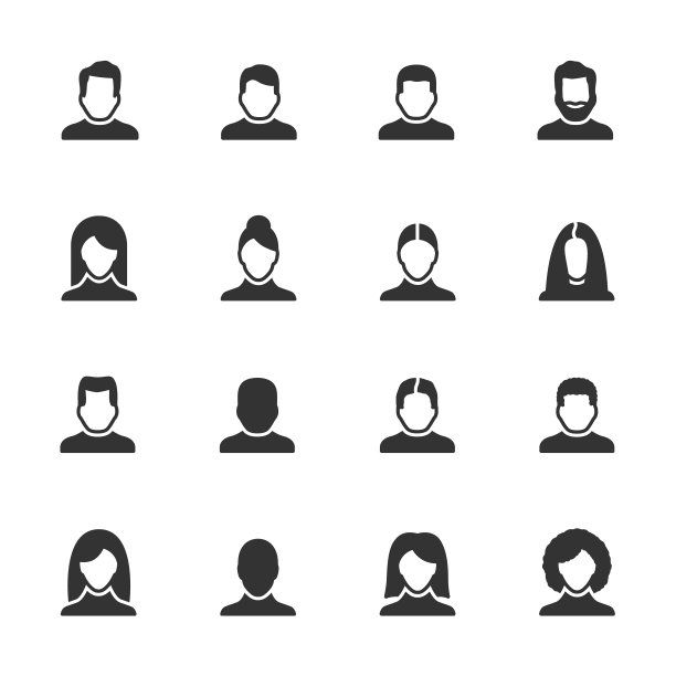 用户图标的向量集。人阿凡达概要文件。图片下载