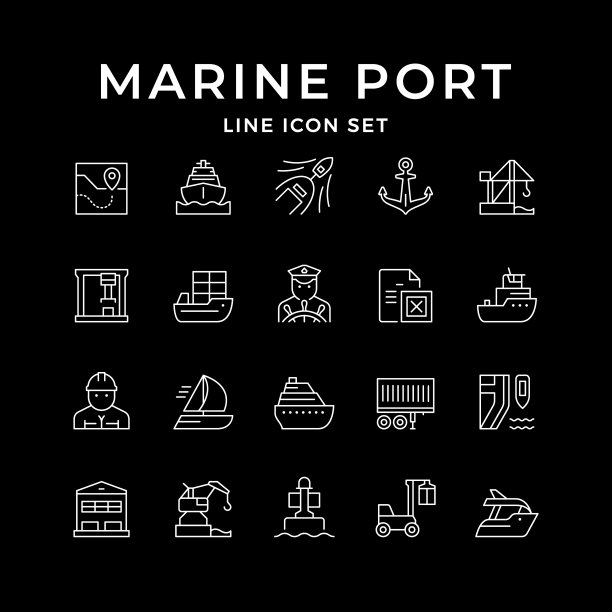 设置港口线条图标图片下载