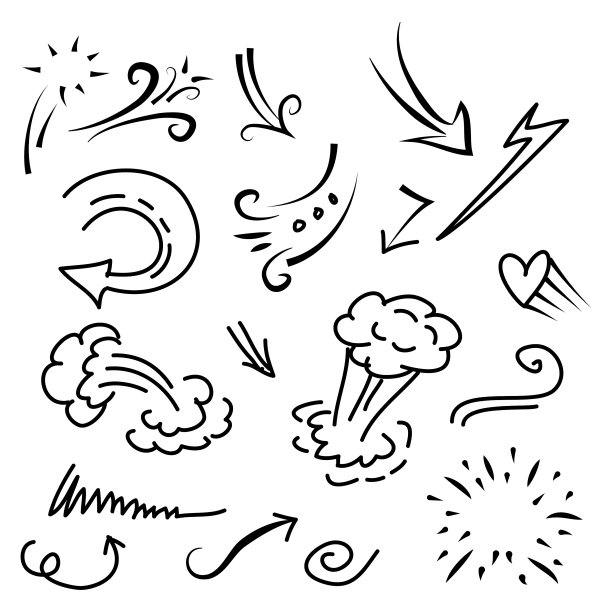 涂鸦元素手绘箭头集合图片下载