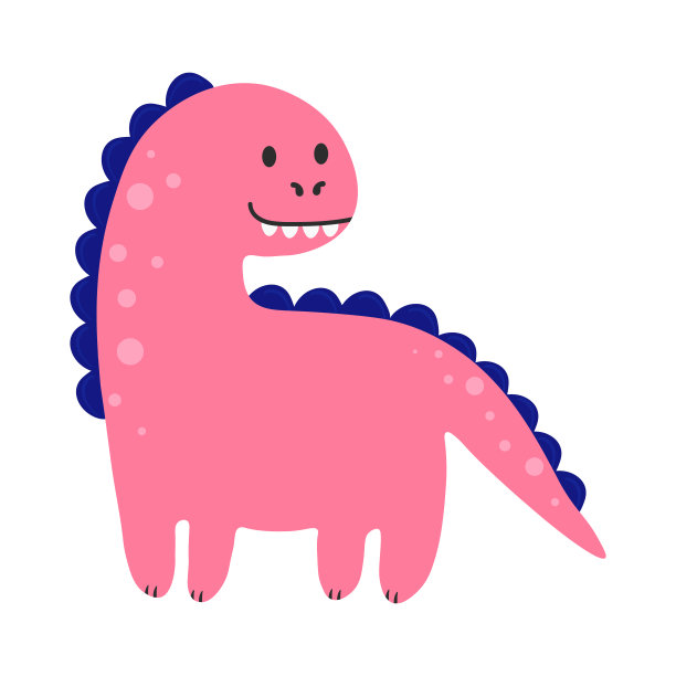 插图可爱的卡通恐龙在白色的背景。可用于儿童房、贴纸、t恤、马克杯等设计。可爱的小恐龙。图片下载