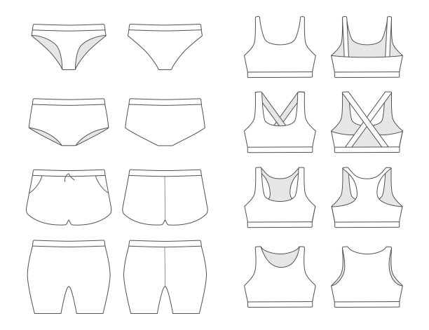 一套大型的女性运动内衣模型图片下载