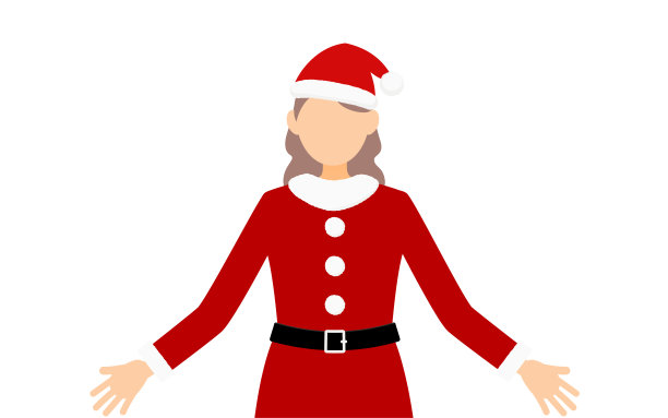 女人在圣诞老人张开双臂图片下载