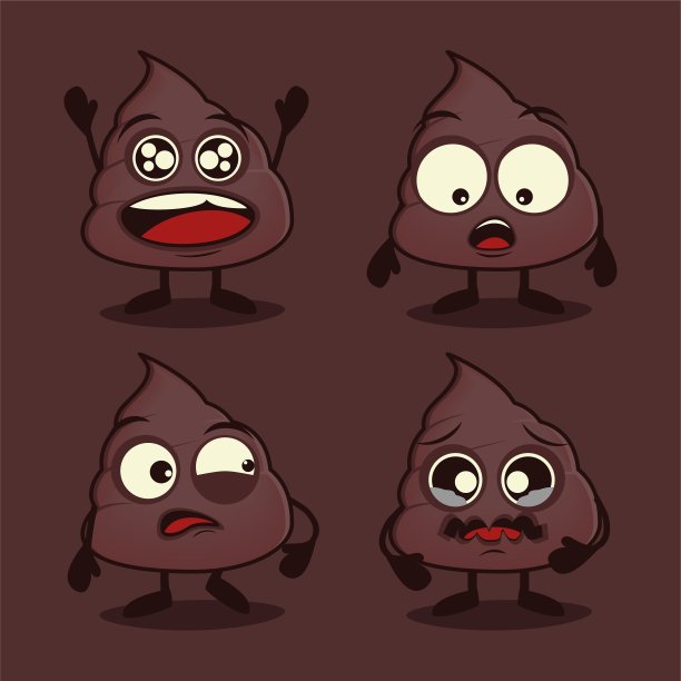 可爱的大便卡通人物。图片下载