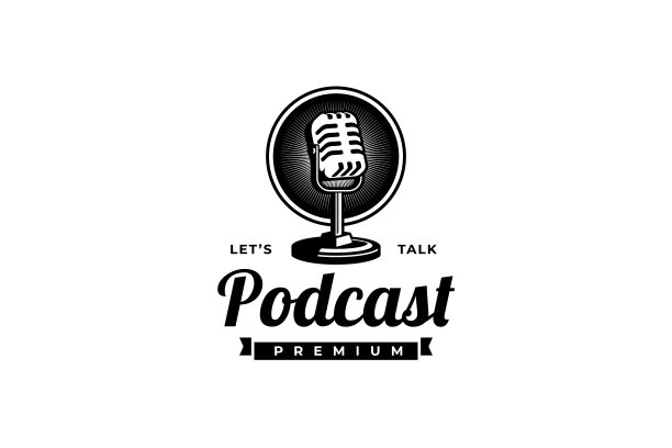 播客或歌手演唱卡拉ok标志与复古图片下载