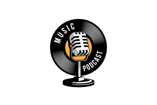 播客或歌手演唱卡拉ok标志与复古图片下载