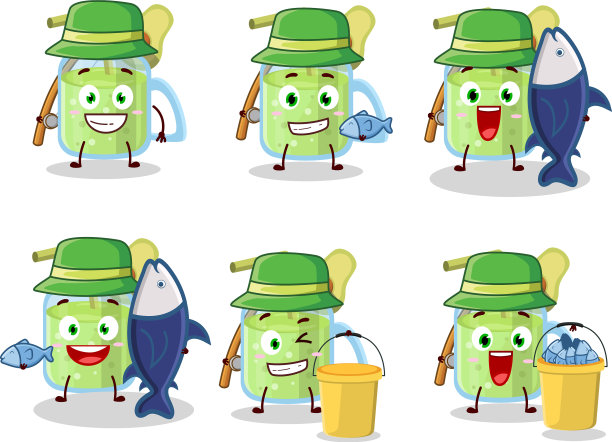 一个渔夫鳄梨冰沙卡通图片图片下载