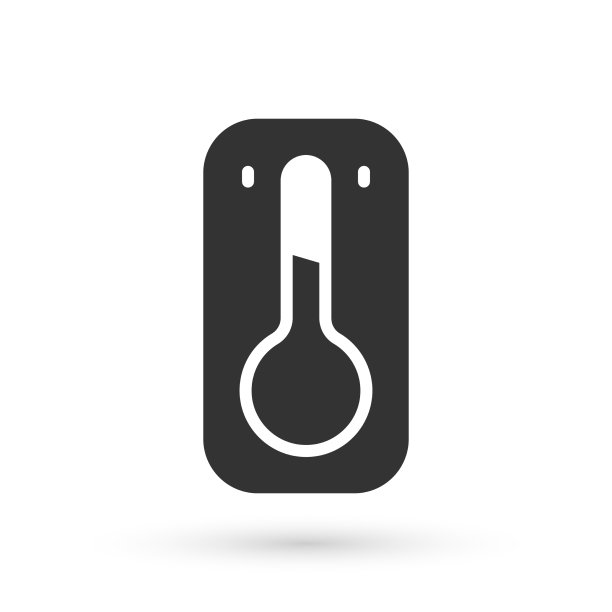 灰色咖啡温度计图标孤立在白色图片下载