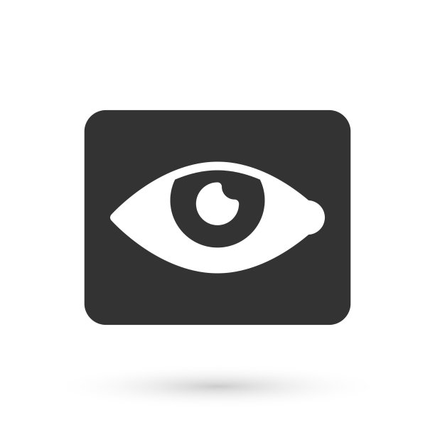 灰红色的眼睛效果图标孤立在白色图片下载