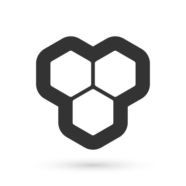 灰色蜂巢图标孤立在白色背景图片下载