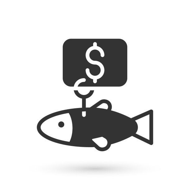 灰色价格标签为鱼图标孤立在白色图片下载