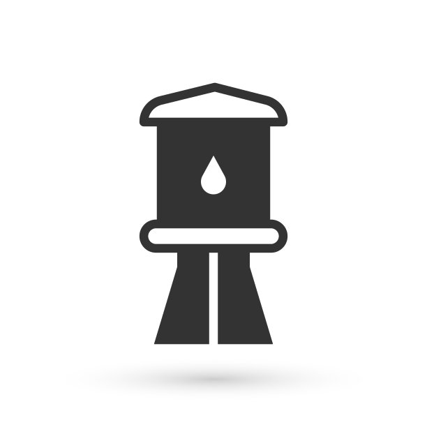 灰色水塔图标孤立在白色背景图片下载