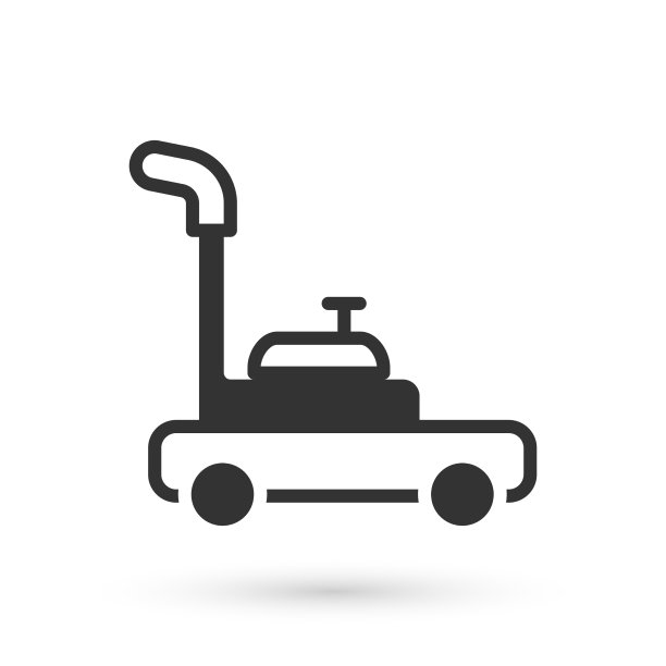 灰色割草机图标孤立在白色背景图片下载