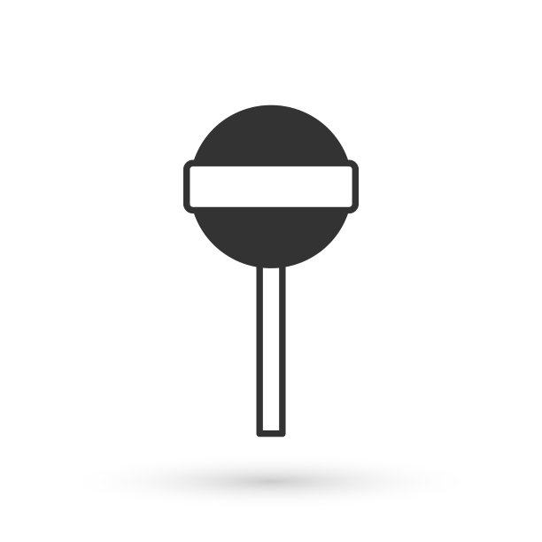灰色的棒棒糖图标孤立在白色的背景图片下载