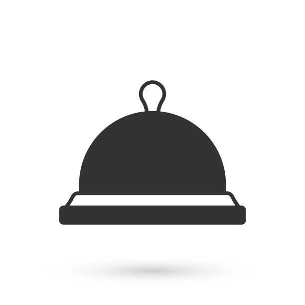 灰色的盖着一盘食物的图标孤立上图片下载