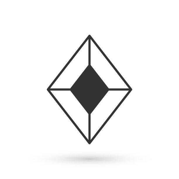 灰色宝石石图标孤立在白色背景图片下载