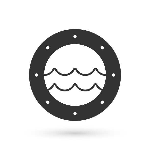 带铆钉和海景的灰色舷窗图片下载