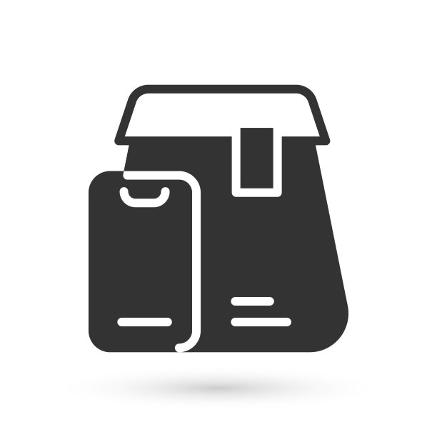 灰色的在线订购和快餐外卖图标图片下载