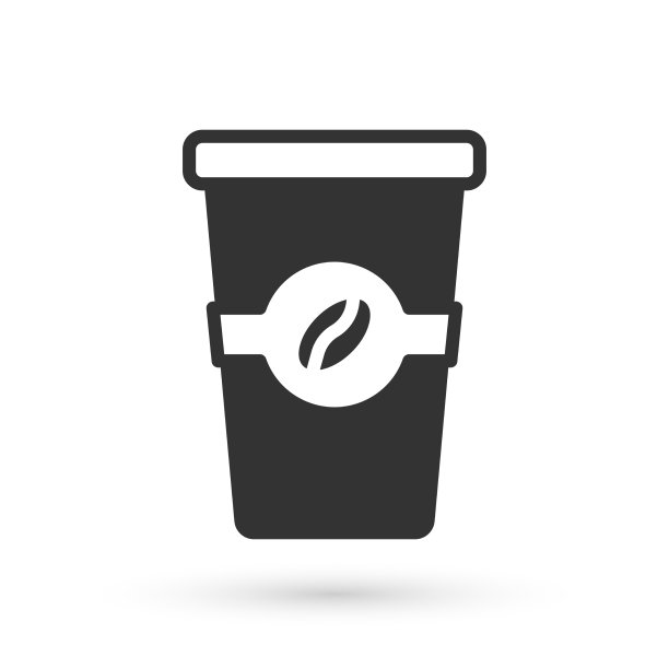 灰色咖啡杯去图标孤立在白色图片下载