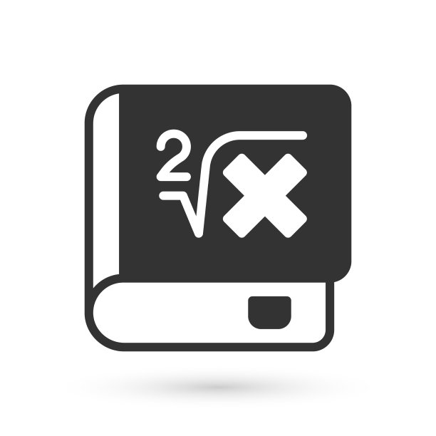 灰色的书与字数学图标孤立上图片下载