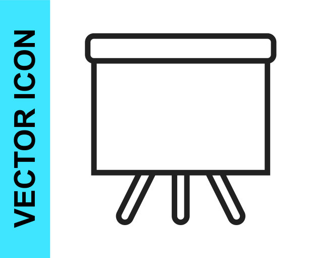 黑线黑板图标隔离在白色上图片下载