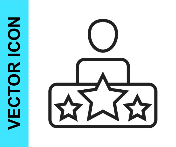 黑线演员明星图标孤立在白色图片下载