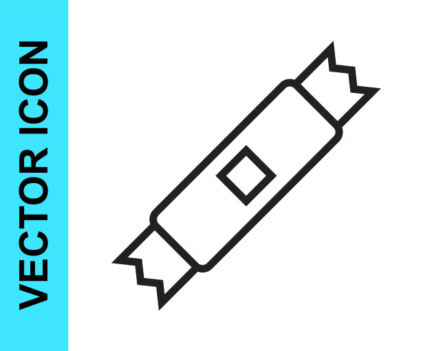 黑线糖棒包装图标孤立图片下载