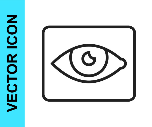 黑线红眼效果图标隔离在白色上图片下载