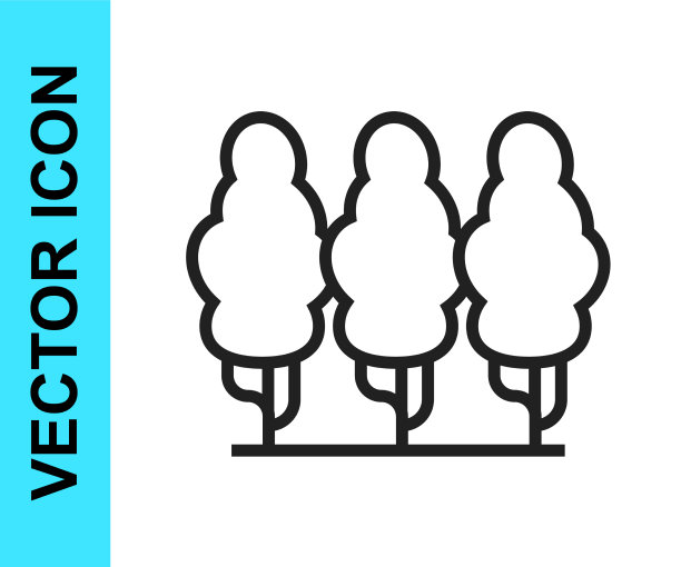 黑线果树图标孤立在白色上图片下载