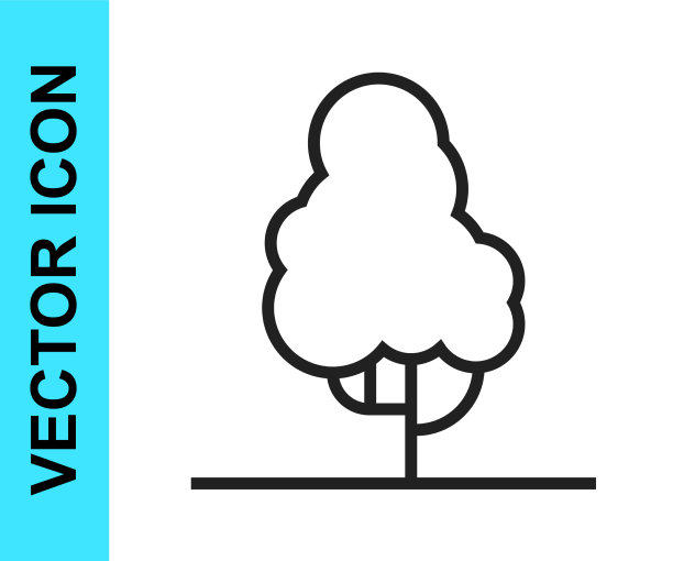 黑线果树图标孤立在白色图片下载