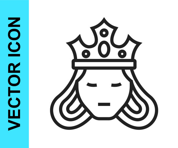 戴着王冠的黑线公主或女王图片下载