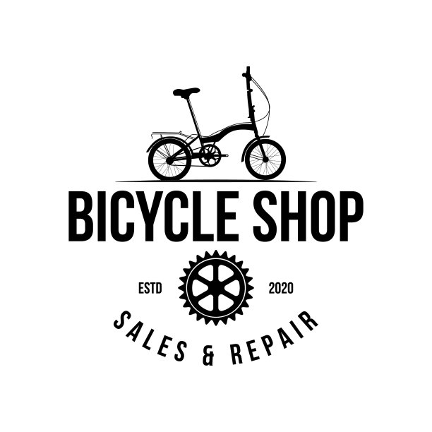 复古和现代自行车店的标志徽章和图片下载