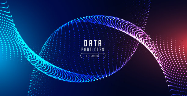 运动粒子波与蓝光和红光图片下载