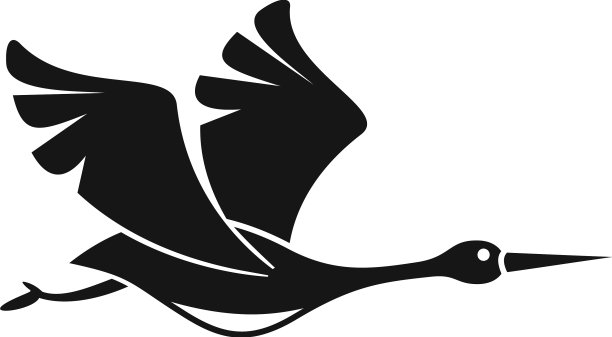 日本鹳图标简单的飞鸟图片下载