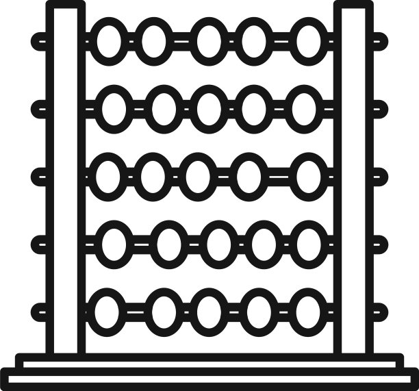 蚀刻算盘图标轮廓数学玩具图片下载