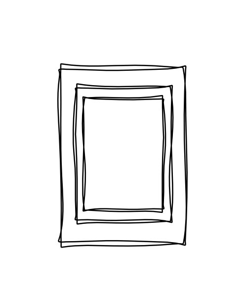 抽象画框作为线条绘制在白色作为背景图片下载