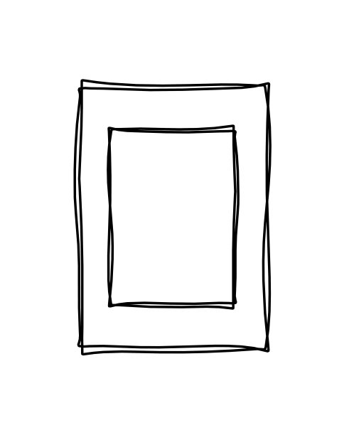 抽象画框作为线条绘制在白色作为背景图片下载