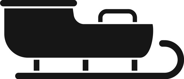 冬天的雪橇图标简单的圣诞老人雪橇图片下载