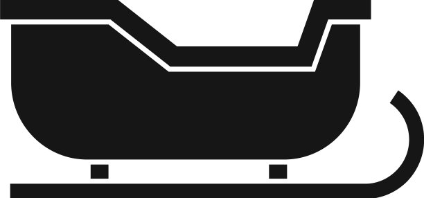 雪橇礼物袋图标简单的圣诞老人雪橇图片下载