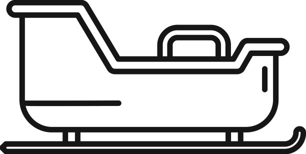 雪橇车厢图标勾勒出圣诞节的轮廓图片下载