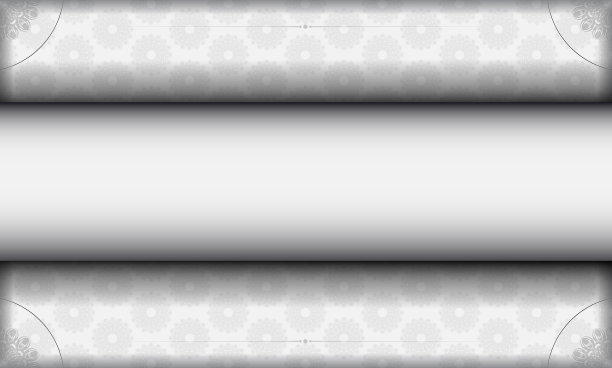 白色旗帜模板与曼陀罗装饰和图片下载