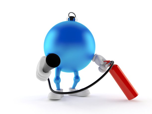 手持灭火器的圣诞装饰人物图片下载