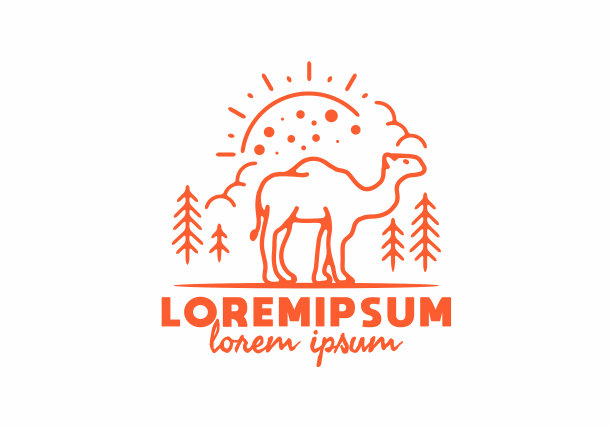 骆驼线条艺术图片下载