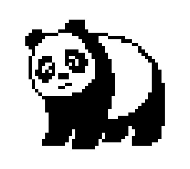 熊猫黑白像素艺术孤立图片下载