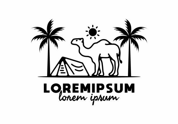 骆驼线条艺术图片下载