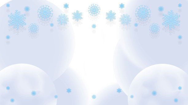冬天的图像，雪花和浮动的球体背景插图图片下载