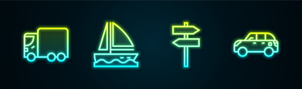 设线、交货、载货汽车、游艇、帆船图片下载