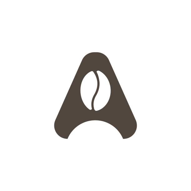 带有负空间的咖啡店logo字母A图片下载
